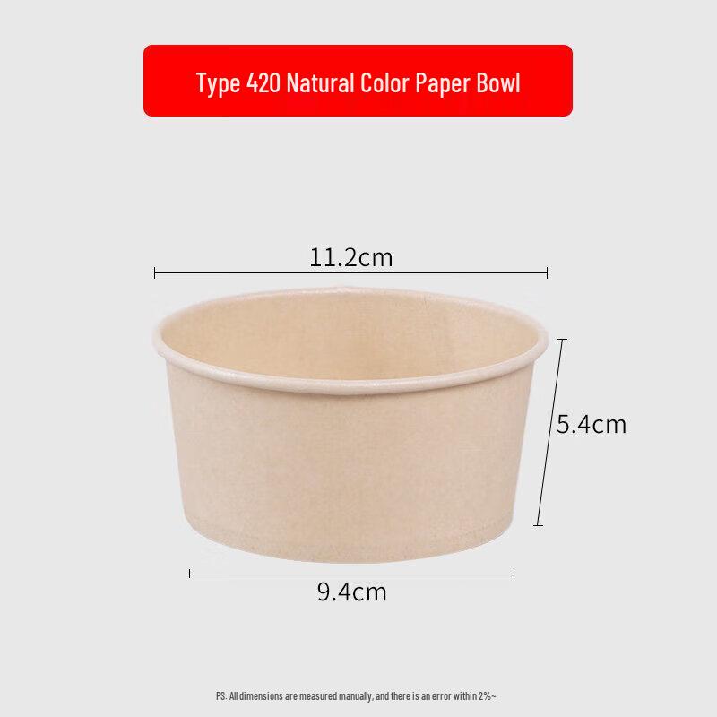 Qiwei Natural Disposable Paper Bowl and Chopsticks Set