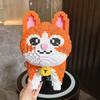 New Orange Blossom Cat Cute Pet Micro Diamond Building Block Desktop Home Decoration Children's Toys Kids Birthday Gifts