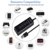 Audiophile USB3 Hub No Power No Driver Long Cable for Flexible and Data Management with (USB3.2 Gen1) 4-Port Black, Bus-Powered, Supply, Required,