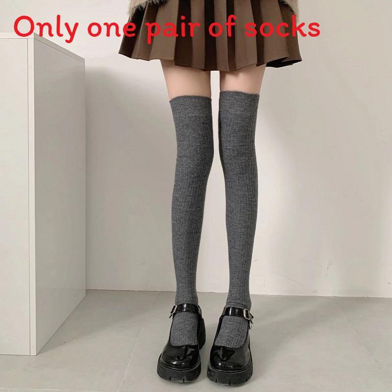 Girl Over Knee Socks With Thickened Acrylic Material For Winter Warmth And Casual Style