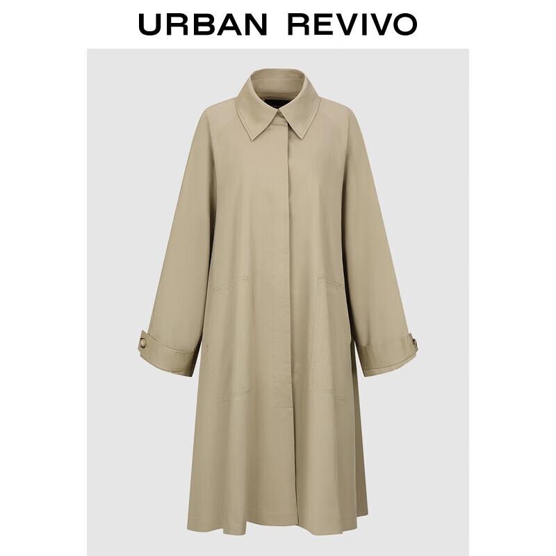 UR Women s Retro Lapel Button Trench Coat M(M-L)