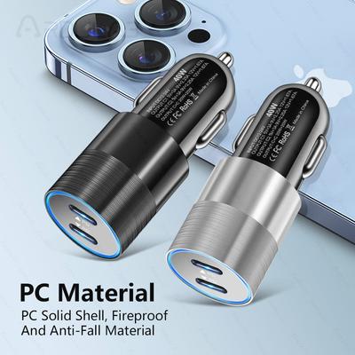 2 Port Usb C Fast Car Charger 40w Type C Pd Car Charger For Iphone 13 12 11 Pro Max Samsung Mobile Phone Power Adapter In Car