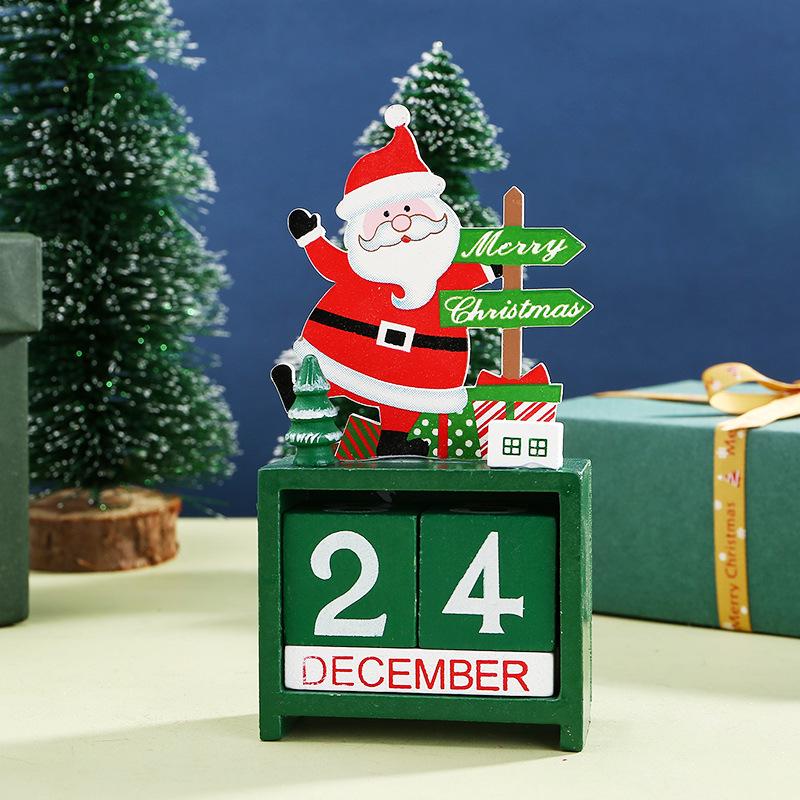 Wooden Christmas Countdown Ornament: Advent Calendar & Desktop Decoration Gift