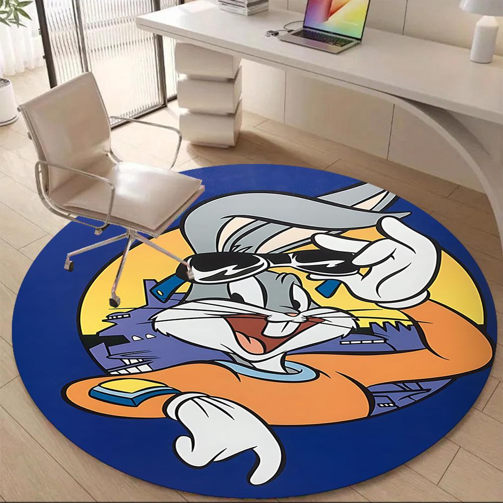 1PC Bunny Looney Tunes Office Round Area Rug, Indoor Mat Suitable For Office, Under Office Chairs Bedroom Living Room Home Decor DT1212037