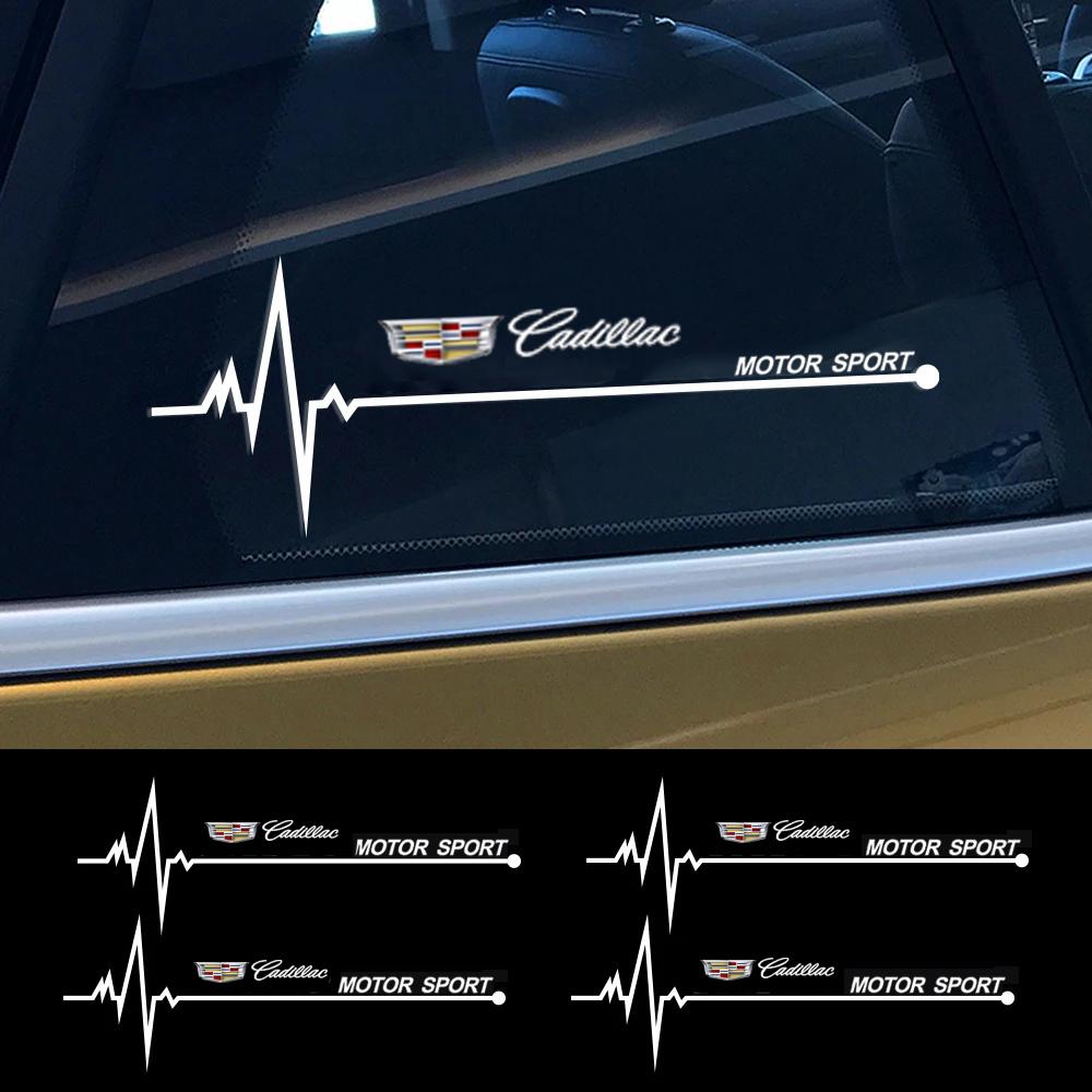 2PCS PVC Car Side Window Stickers Vinyl Waterproof Decals for Cadillac