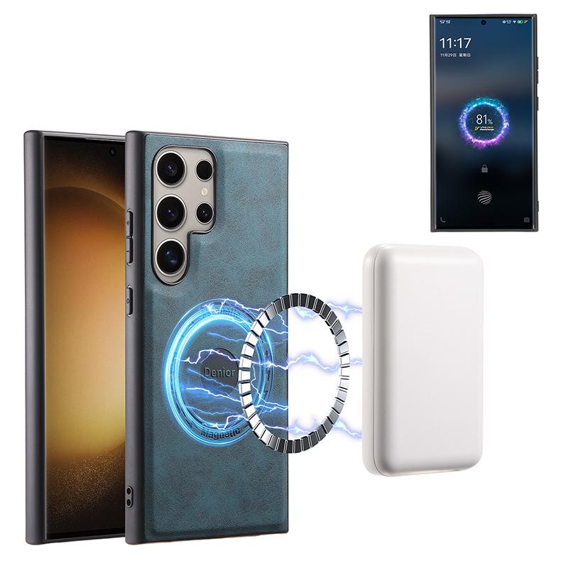 Samsung S26 Ultra/S25 Plus Wireless Charging Shockproof Case with Magnetic Car Mount.