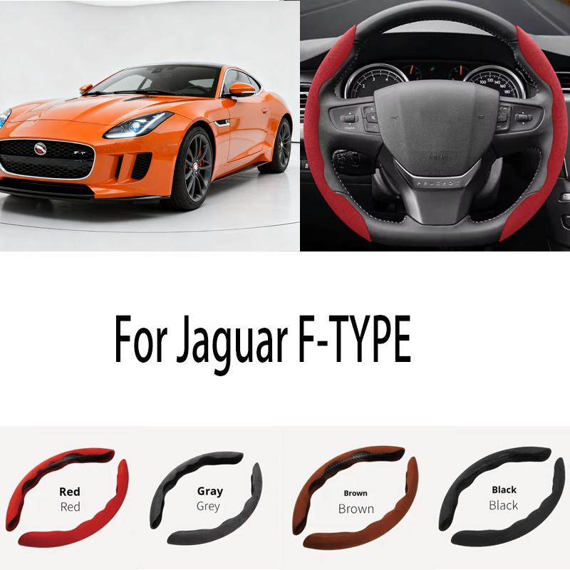 For Jaguar F-TYPE Car Steering Wheel Cover 38CM Anti-Slip Suede Steering Wheel Cover Auto Decoration Accessory PP32