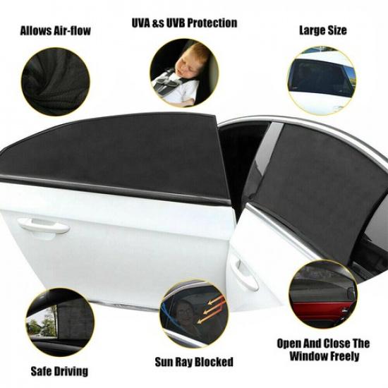 

Car Side Window Sunshade UV Protector Front Rear Curtain Sun shade SUV Black EOA