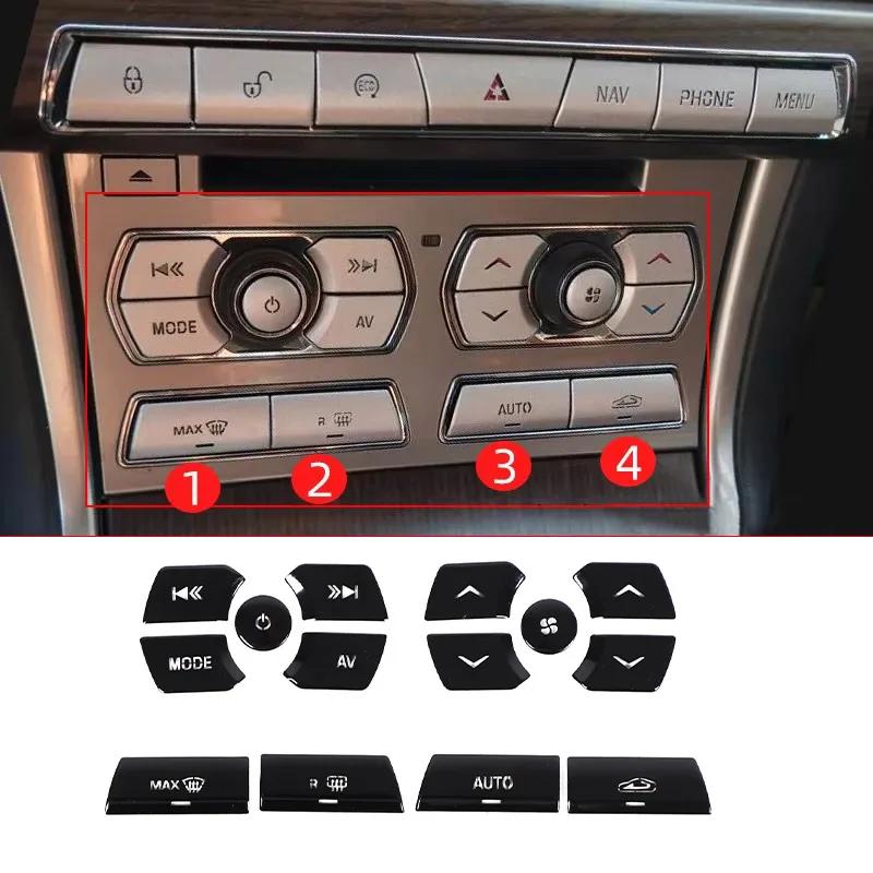 For Jaguar XF XJ 2010- aluminum alloy Black Button Stickers Car Accessories Interior AC Gear Switch Repair Decals