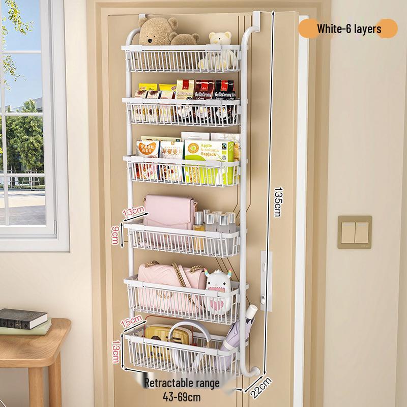 No-Drill Door Hanging Basket Organizer - Multi-Layer Storage Rack for Bathroom