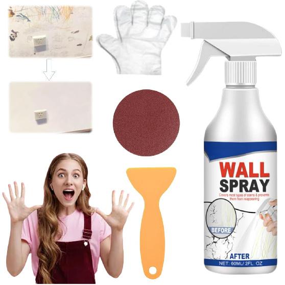 Magic Wall Repair Spray Set, Versatile Wall Repair Paint Wall Spray Paint, Water-Based Paint White Peel, Wall Mending Kit for Seamless Repairs - Dust