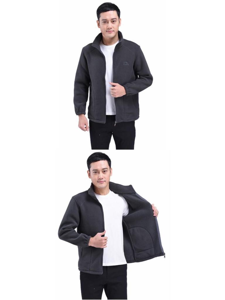 Men's Plus Size Fleece Jacket: Loose Fit for Middle-aged and Elderly, Perfect for Autumn and Winter