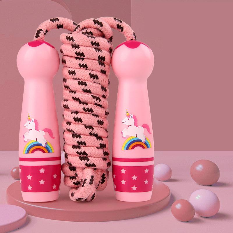 New Children Adjustable Cotton Jump Ropes Sport Fitness Lovely Cartoon Skipping Handle Fillet Design Outdoor Sports Exercise Toy