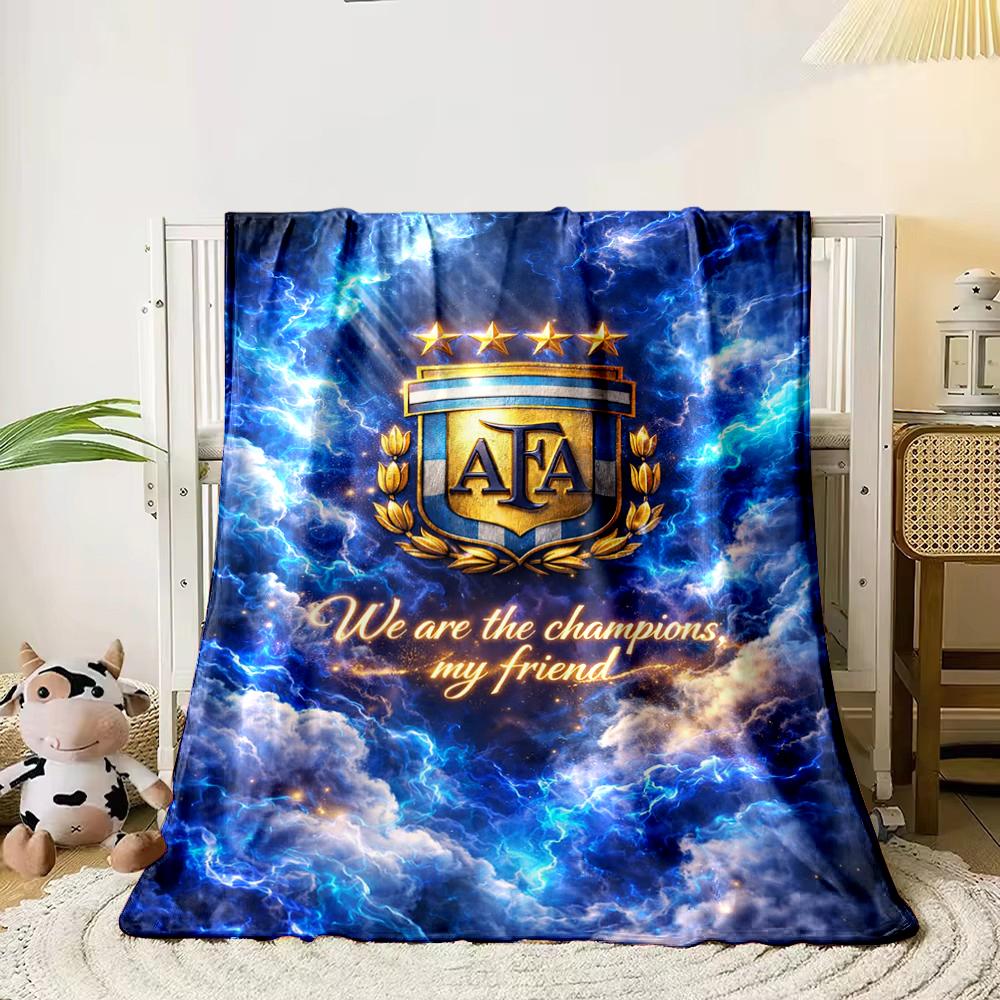 AFA Logo Blue Lightning Set Designed Flannel Blanket for Bedroom, Living Room, Sofa, and Nap