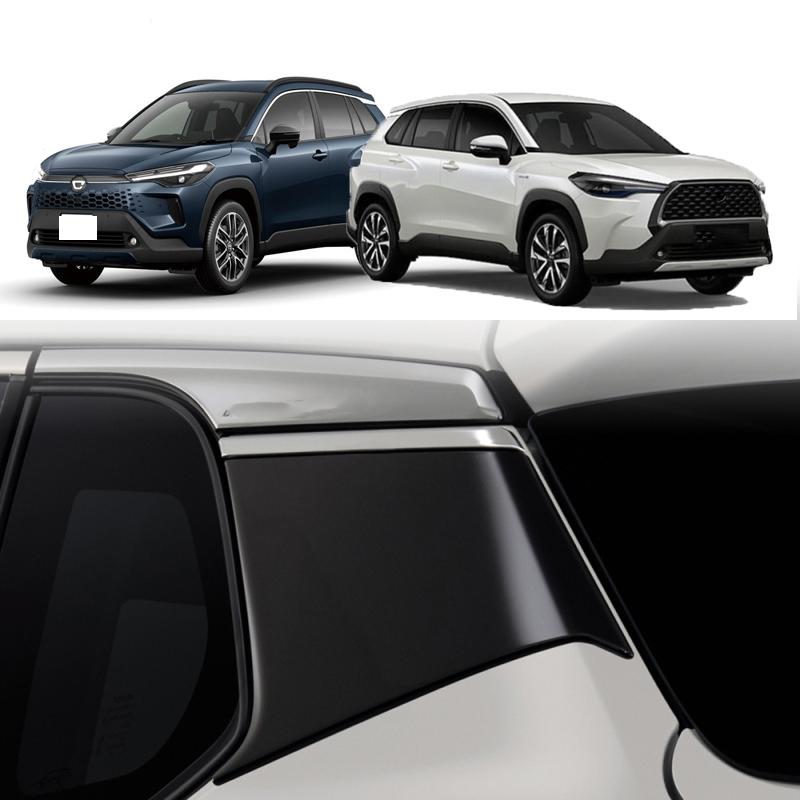 For Toyota Corolla Cross 2024 2025 ABS black Rear Window Spoiler Cover Trim Triangle Garnish Car Accessories