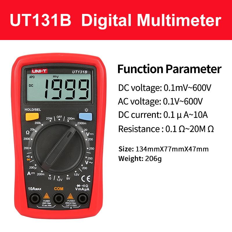 UNI-T Taschenmultimeter UT131 Serie Digitales Amperemeter Voltmeter Widerstandsprüfer Multimeter Diodentest