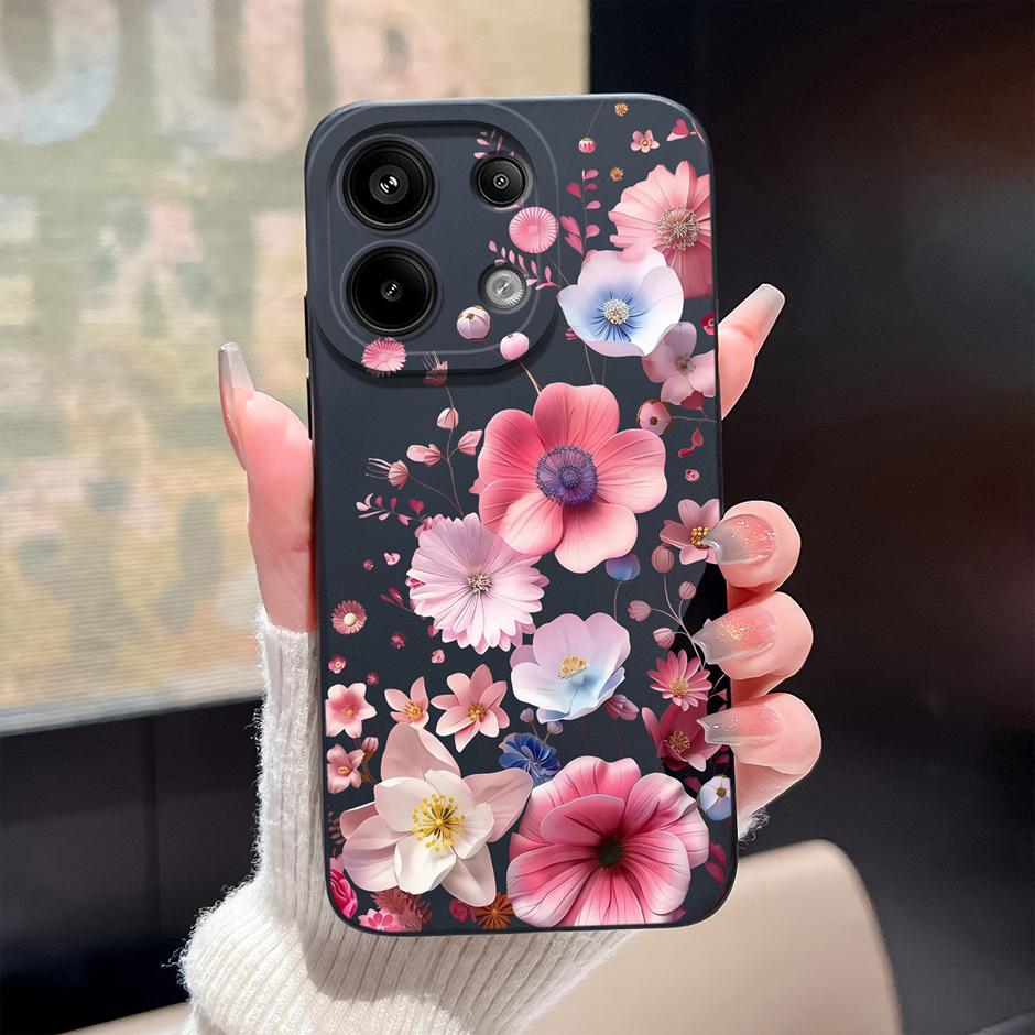 Case For Redmi Note13 13Pro 13 Pro+ Oil Painting Flower Anti-fall Minimalist Protector For Xiaomi Redmi Note 13 Pro Plus Funda