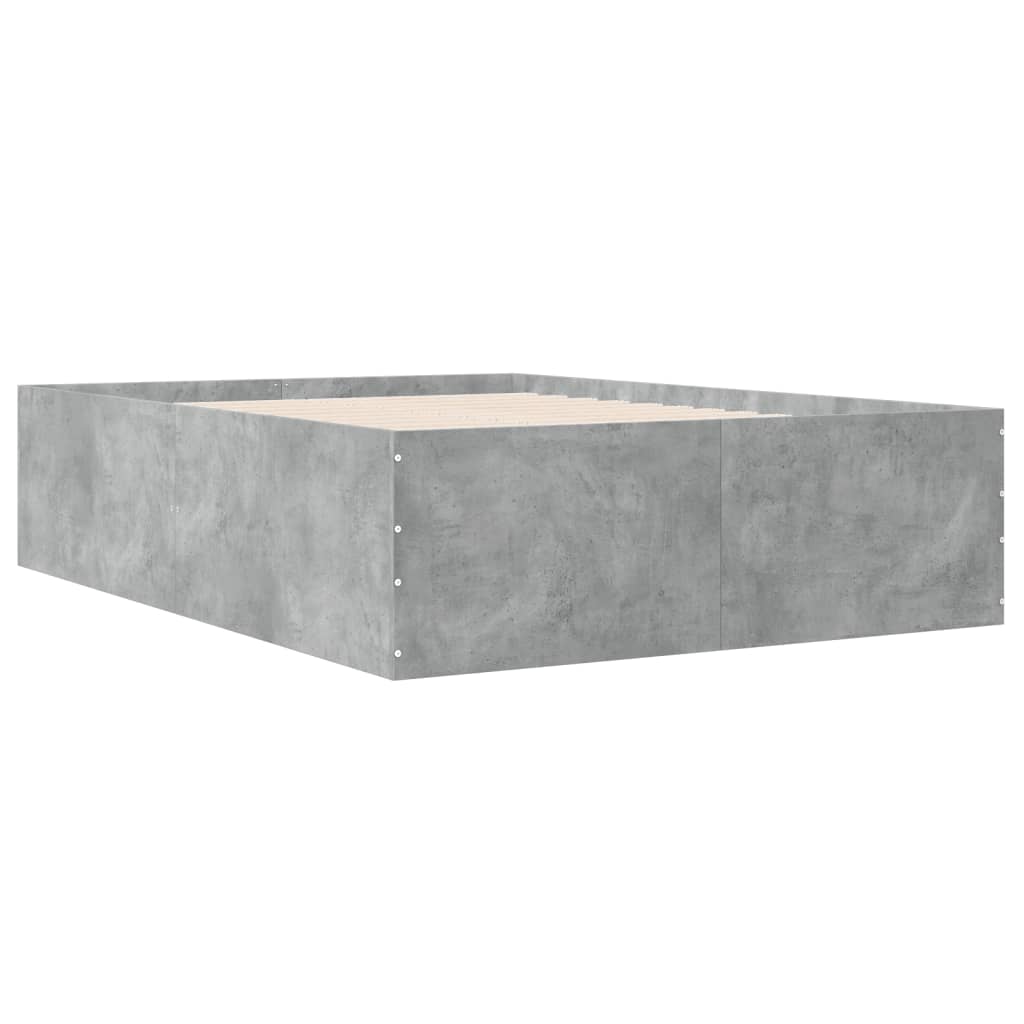 Bed Frame Concrete Grey 120x190 cm Wood Based Panel