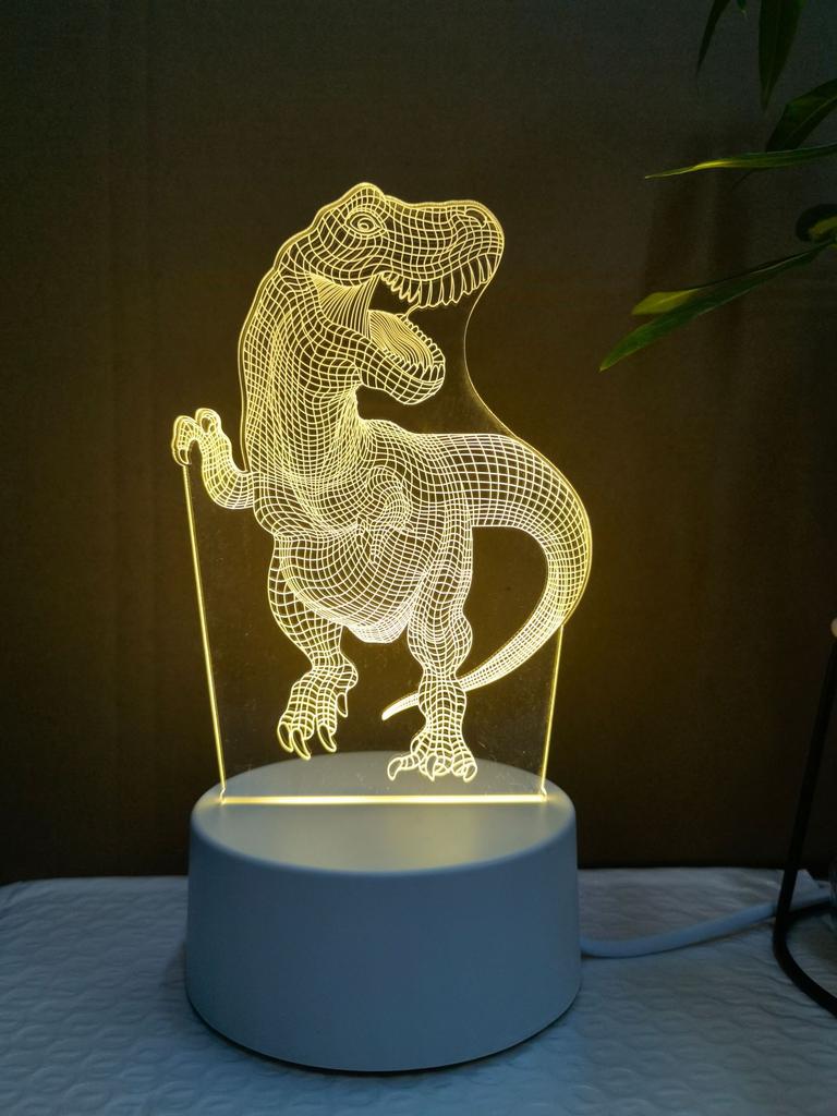 Creative 3D LED Night Light 7 Color Acrylic Veilleuse ABS Plastic Base LED Night Lamp for Children's Room Table Desk Use
