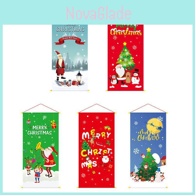 Hanging Christmas Merry Flag Decor Xmas Home Outdoor Party Window Decoration
