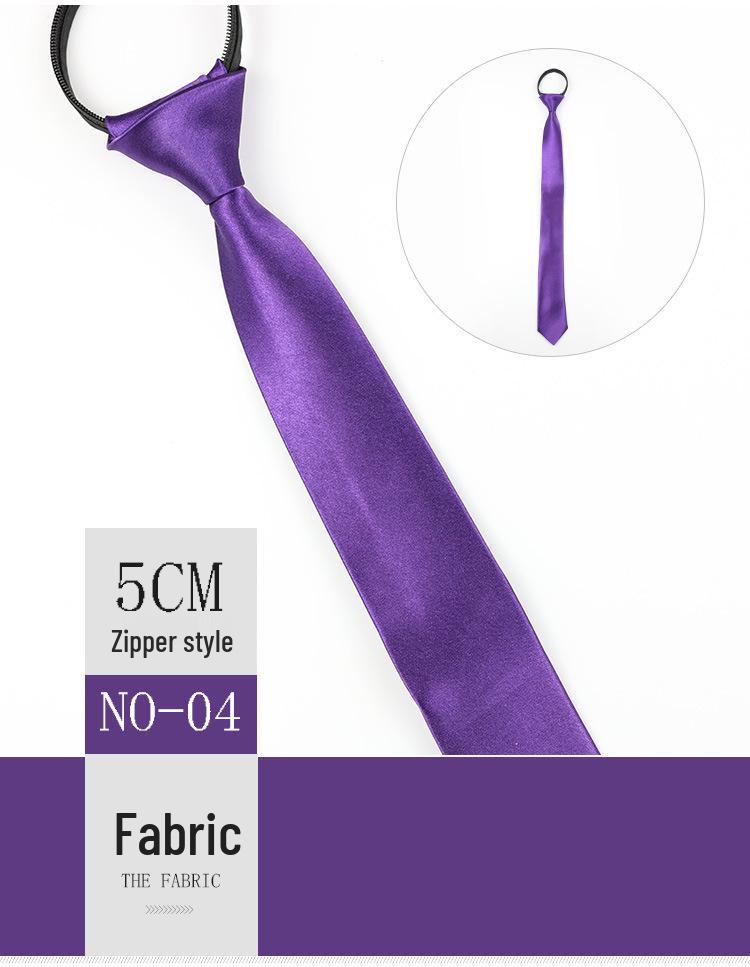 Herren 5cm Reißverschluss-Stil Imitationsseide Monochromatische Krawatte