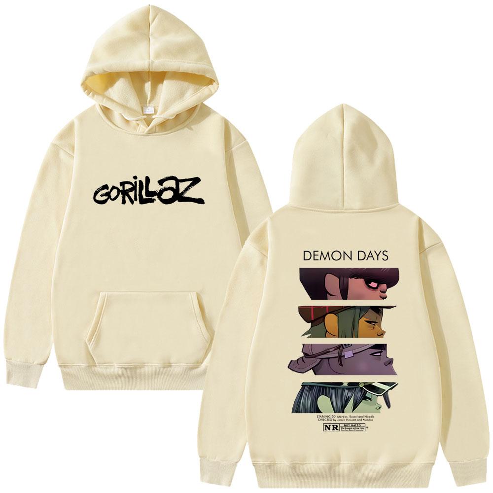 Rock Band Gorillaz Demon Days Eyes Print Hoodie Men Women Hip Hop Fashion Oversized Streetwear Male Casual Hoodies