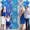 1/2/3Pcs Hanukkah Rain Curtain Background Shiny Metal Texture Three-Color Gradient Visual Effect Rain Curtain Holiday Decoration
