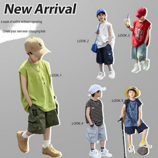 Panda Yuanyuan Spring 2025 Boys' Heavyweight Raglan Sleeve Cotton T-Shirt