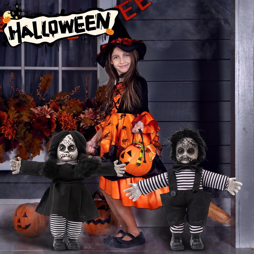 Halloween Horror Doll Ornament Pumpkins Witch Vampires Rupture Doll Atmosphere Decoration Props