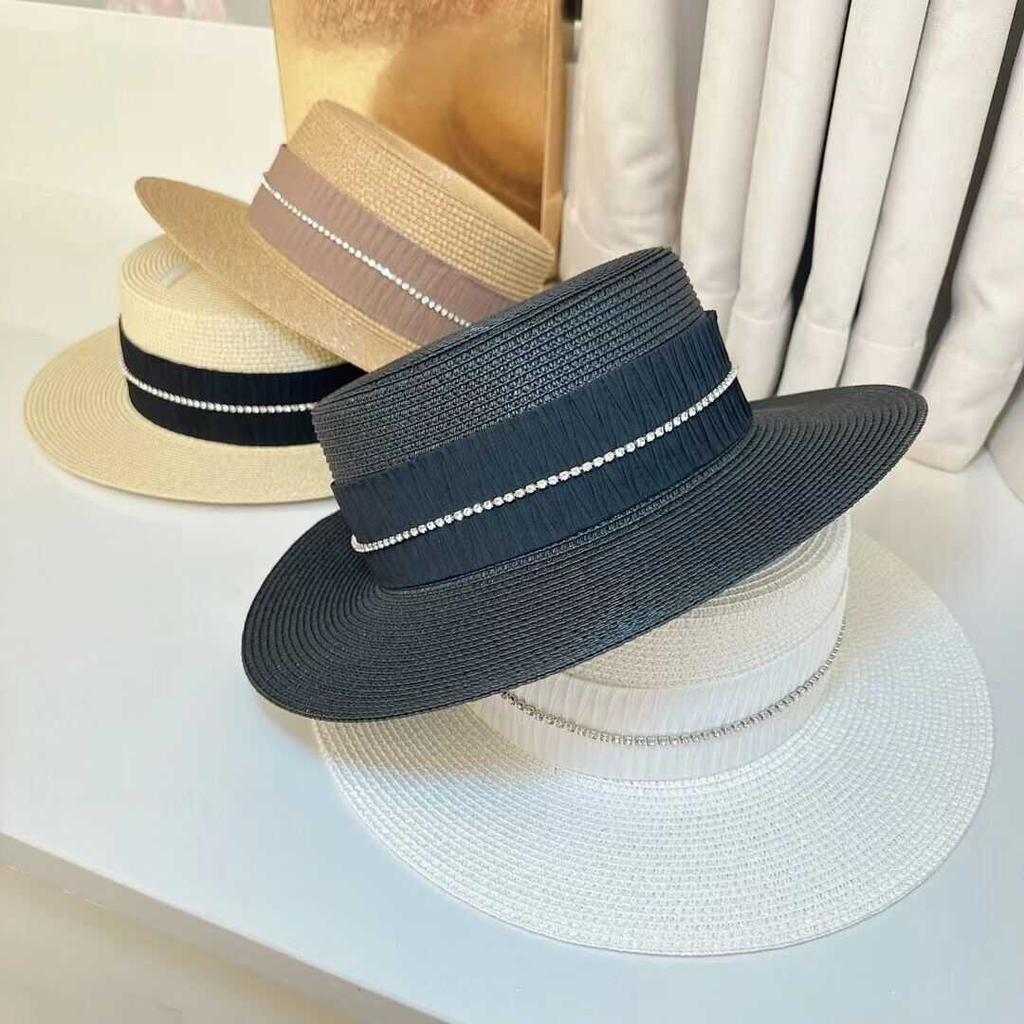 Summer Flat-top Straw Hat Women's Seaside Beach Sunshade Small Versatile Sunscreen Hat