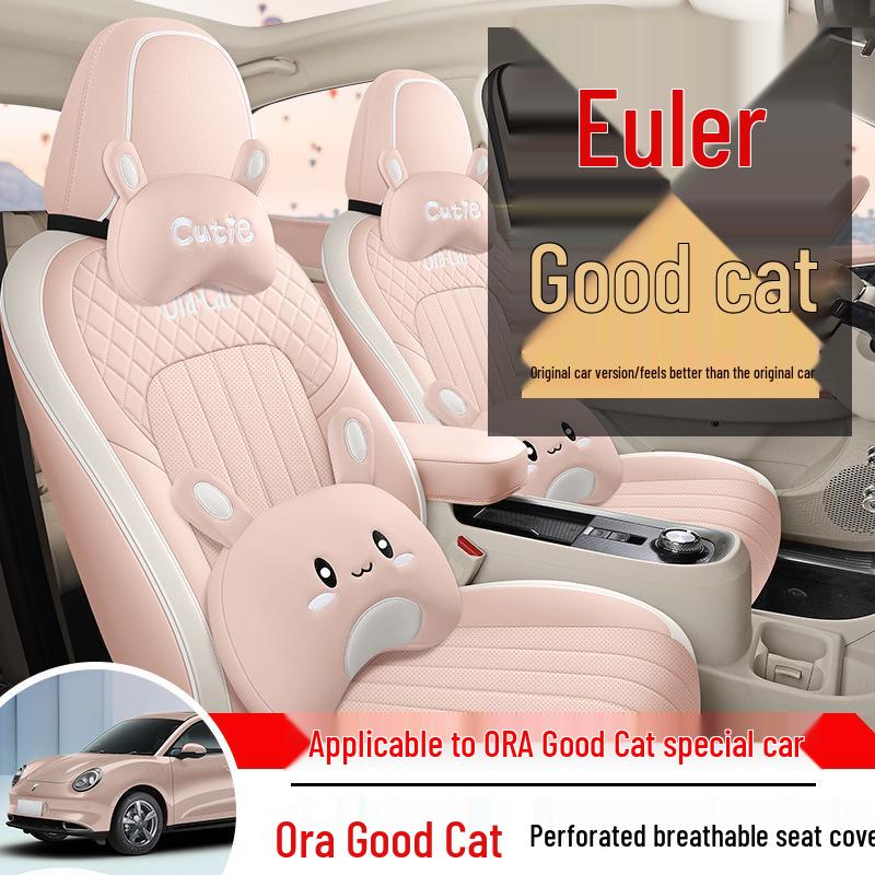 2022 ORA Good Cat Cartoon Car Seat Cover: Full Coverage, One-Piece Design