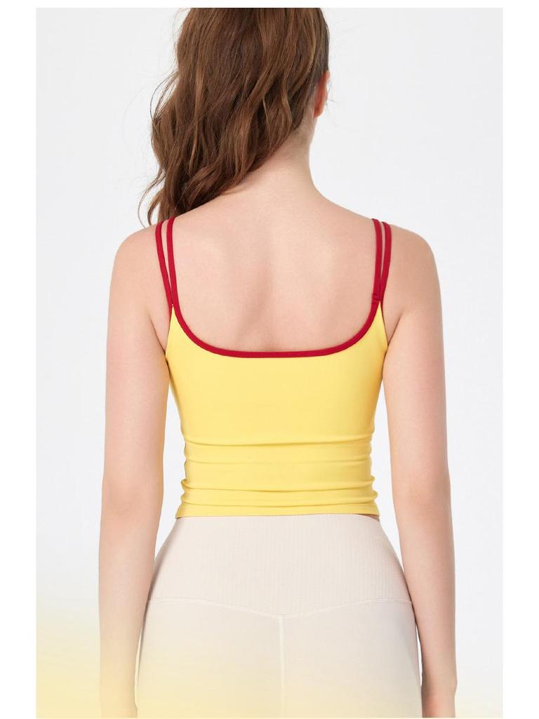 NULS Kryddig Tjej Färgblock Sportlinne med Fast Kupa för Kvinnor