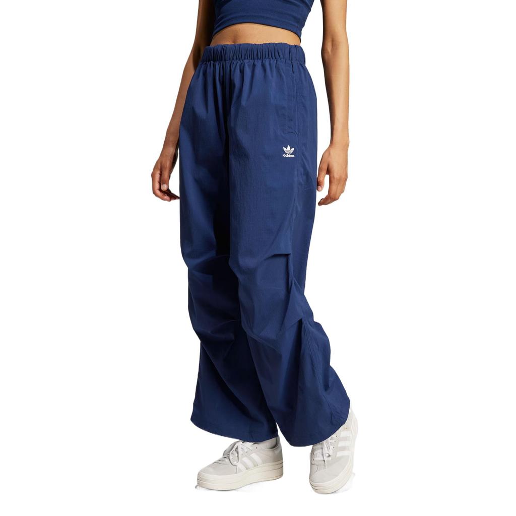 Adidas Originals Essentials Parachute Ripstop Pants Soft Comfortable Simple Versatile Mid Waist Knitted Sports Pants Women Pants Deep-Indigo JD0784