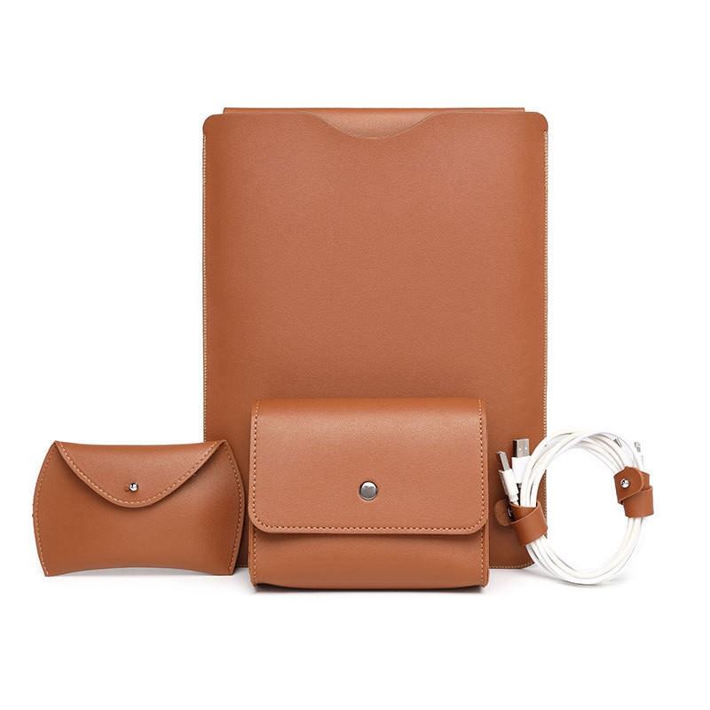 Laptop Sleeve Lock Edge Faux Leather MacBook Pro 13 Inch Lenovo Air