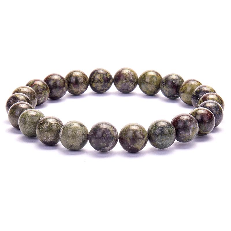 New European & American Style Cross Bracelet, 8MM Natural Stone Beaded Fashion Accessory
