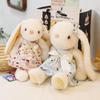 Adorable White Rabbit Plush Toy In Floral Dress - Stuffed Animal Doll for Girls' Birthday Gift