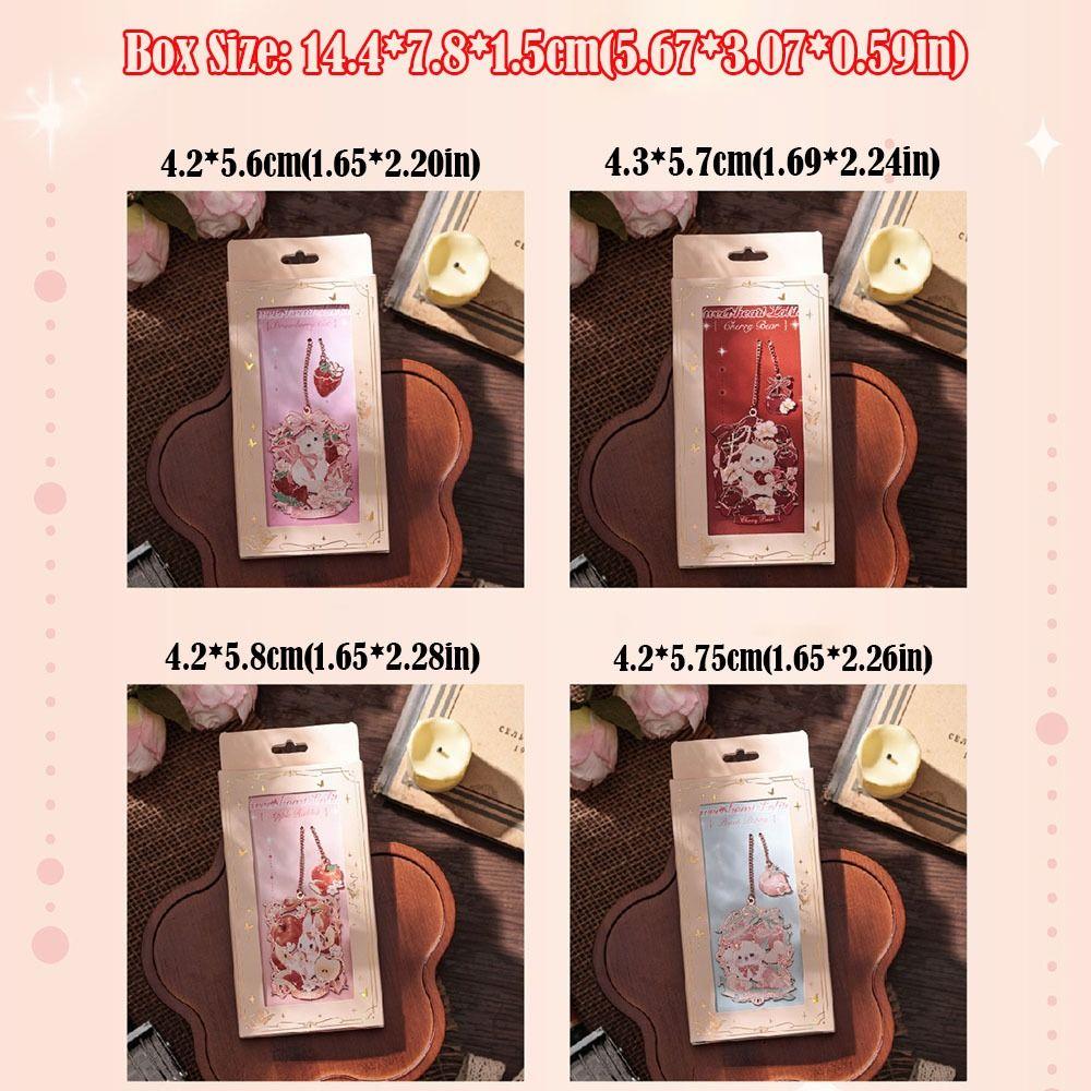 Exquisite Cute Cat/Rabbit/Bear Metal Bookmark Hollow Portable Reading Book Clip Pagination Mark Student
