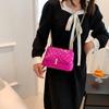 Dámská kožená taška přes rameno, elegantní třpytivý design, třpytivá taška na mobilní telefon Y2K, dámská crossbody taška na dojíždění