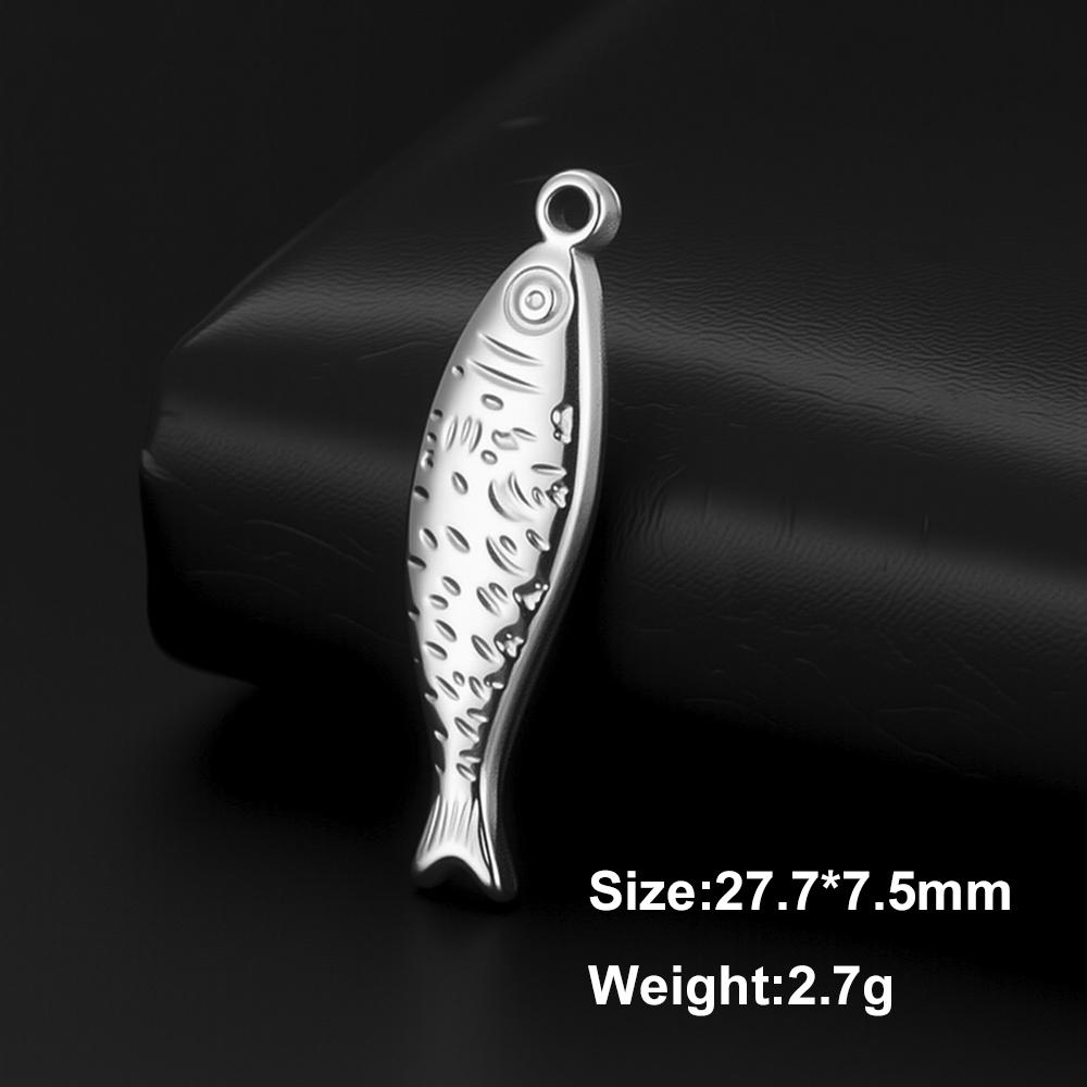

3 pcs Fish Stainless Steel Charms for Necklace Bracelet Marine Fish Pendants for DIY Jewelry Making Accessories Wholesale Gifts
