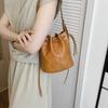 Retro Pu Leather Bag For Women Designer Bucket Crossbody Bag Korean Style Y2k Brand Bag Ladies Commuting Underarm Handbag