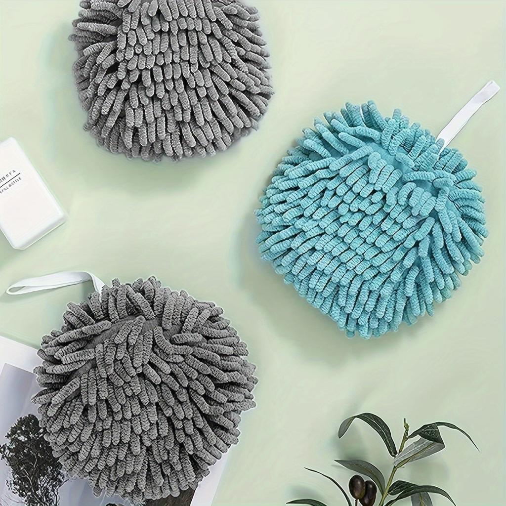 1PC Super Absorbent Chenille Towel Ball ,Quick Dry Thickened Kitchen Bathroom Towel with Hanging Loop.