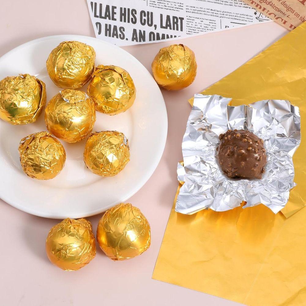 Quadratisches Aluminiumfolienpapier Gold Schokoladenverpackungen Neues Süßigkeiten-Verpackungspapier DIY-Dekorationen