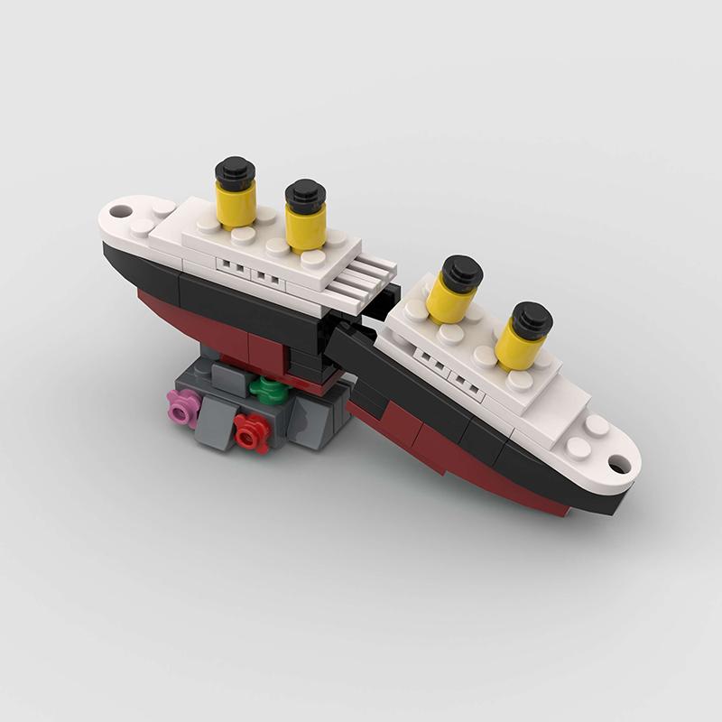 Mini Titanic Sank Ship Model Break In Half Building Blocks Bricks Boat Kit Construcrion Sets Gift Adult Children
