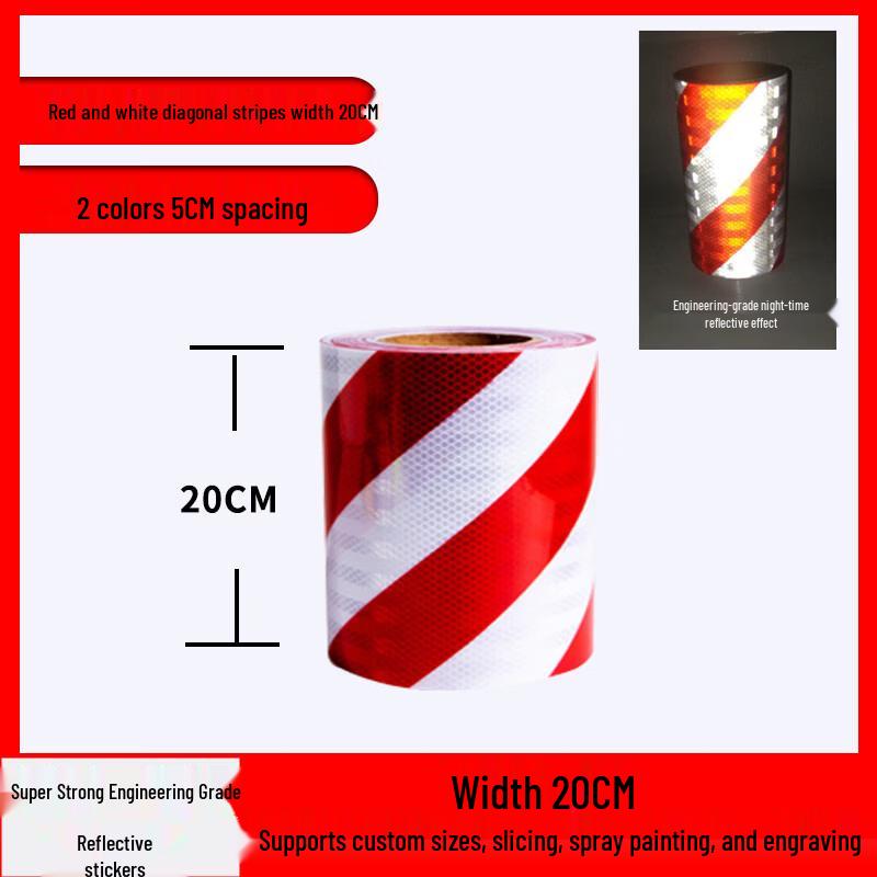 PET Red and White Reflective Safety Tape