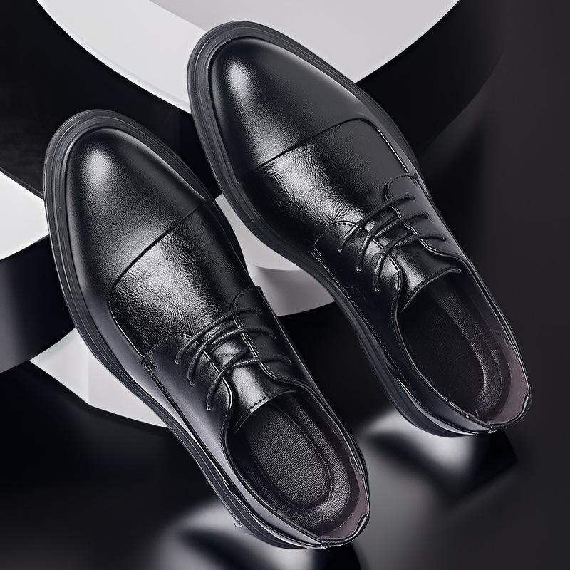 

New large size leather shoes men s formal wear business men s casual shoes men s British style versatile young men s shoes 38