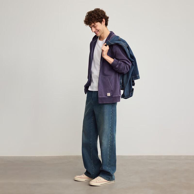 GAP Unisex 2025 Winter Schwergewichtiger Gewaschener Fleece Zip-Up Hoodie