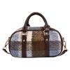 Woolen portable bowling bag women's 2025 new trendy retro college style plaid pattern versatile shoulder messenger bag