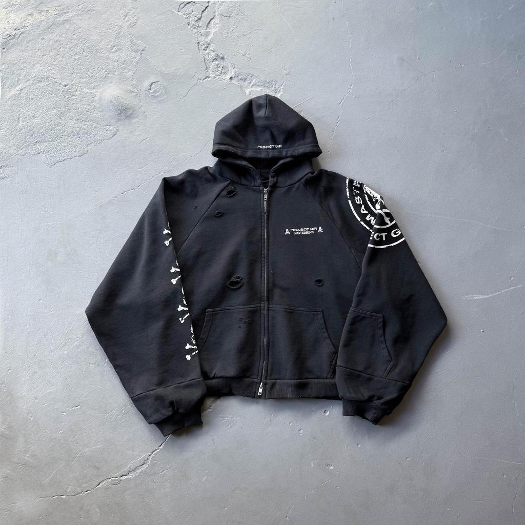 GRALIZ PROJECT G/R 25SS Vintage Totenkopf Patchwork Abgenutzte Jacke