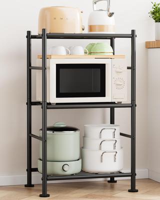 Sakugi Rustproof Steel Shelving Unit with Adjustable Suitable for Living Laundry and Kitchens Long X 32cm Wide X 3-Tier Shelves, Space-Saving Design,