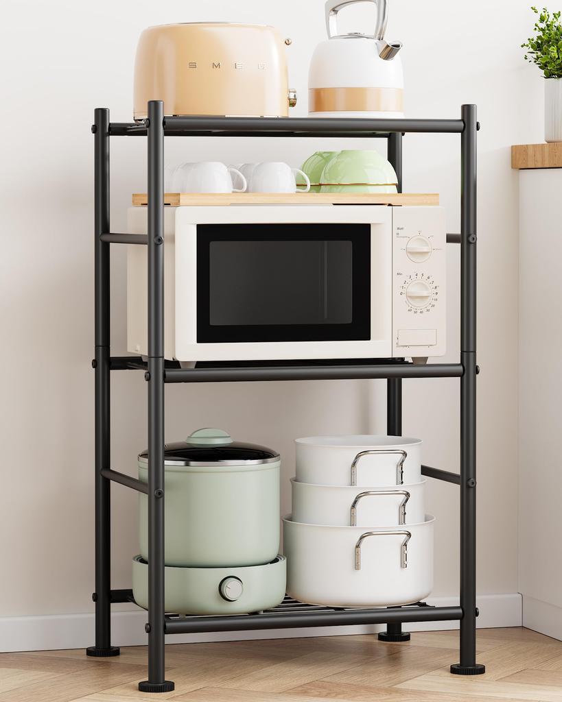 Sakugi Rustproof Steel Shelving Unit with Adjustable Suitable for Living Laundry and Kitchens Long x 32cm Wide x 3-Tier Shelves, Space-Saving Design,